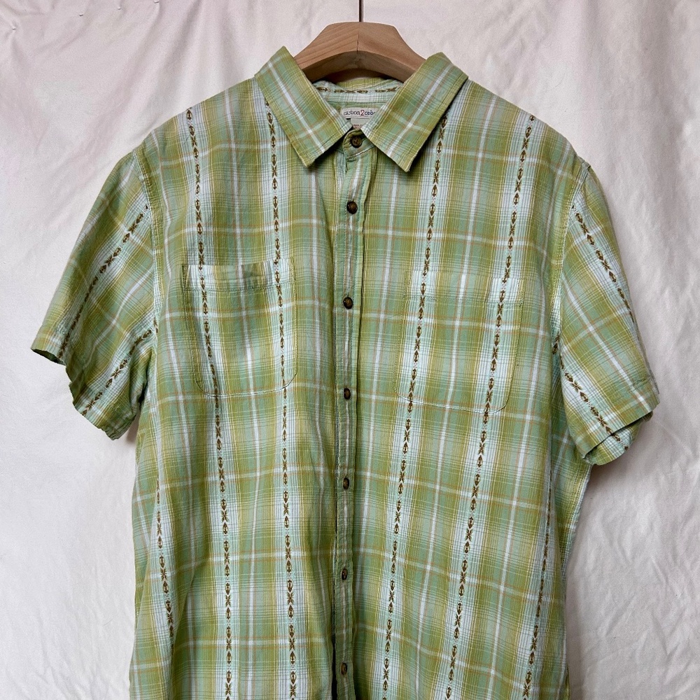 Carbon to Cobalt Men's Short Sl Shirt Lg Green sz XL